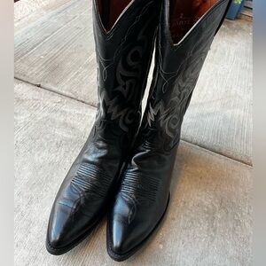 Dan Post Black Leather Cowboy Boots 11D